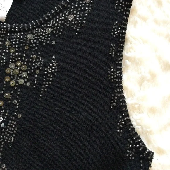 💎2xHP!💎 VINTAGE | Joseph A. | Exquisite Beaded Sequin Sleeveless Top - Picture 10 of 15
